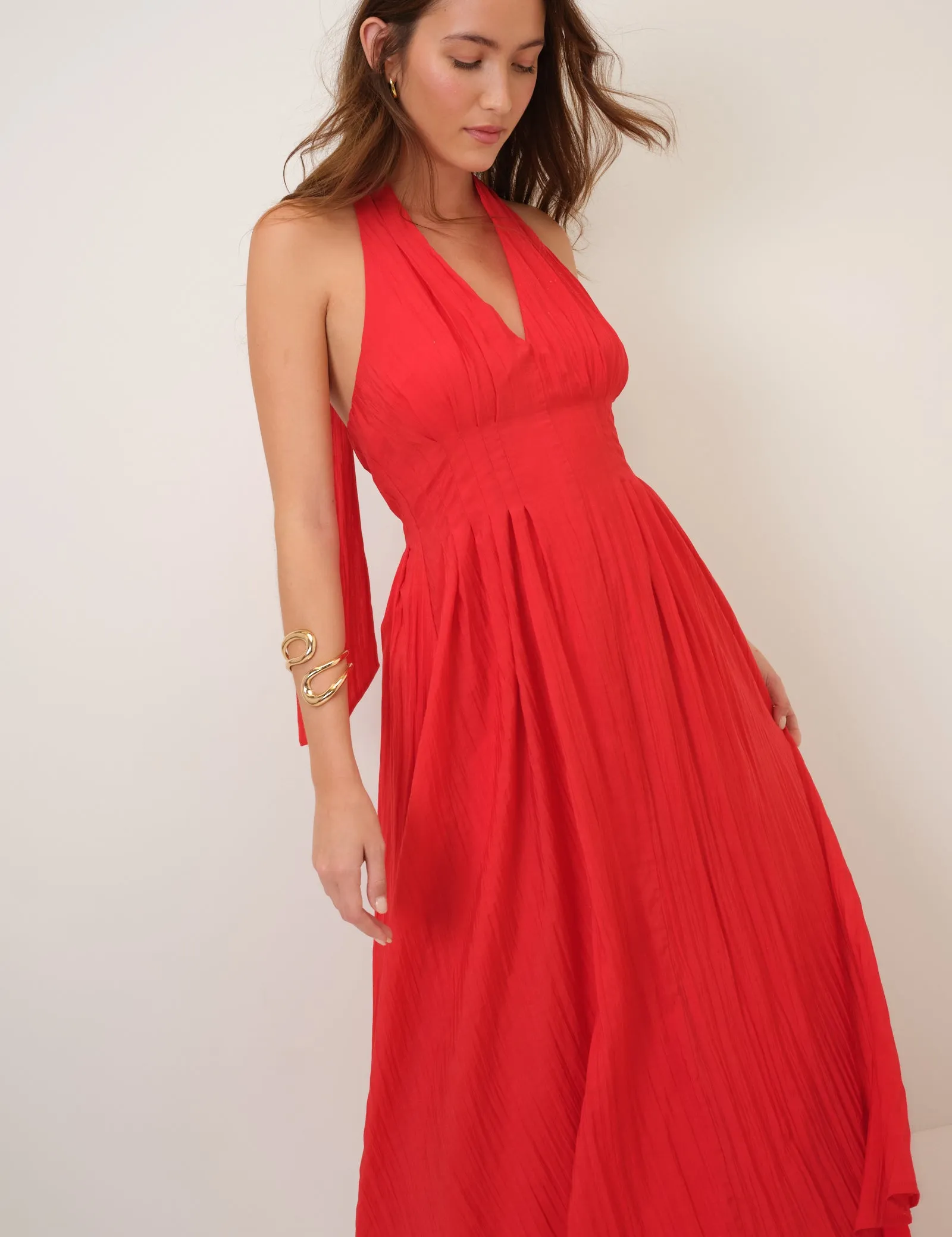 Red Halter Neck Marceline Midaxi Dress sold by Nobody's Child product image thumbnail 2