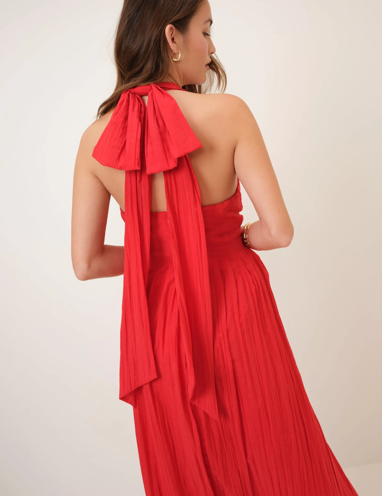 Red Halter Neck Marceline Midaxi Dress sold by Nobody's Child product image thumbnail 5
