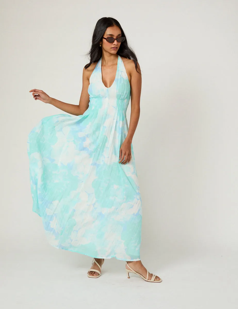 Blue Printed Marceline Midi Dress sold by Nobody's Child