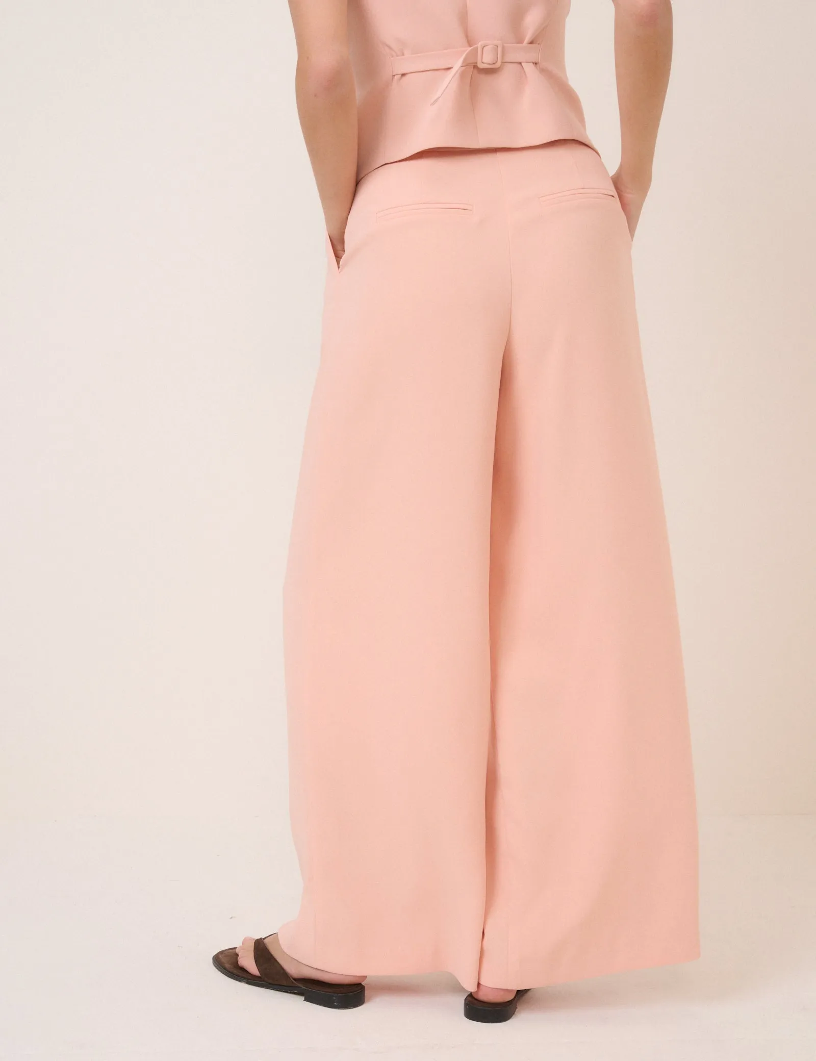 Peach Tailored Wide Leg Trousers sold by Nobody's Child product image thumbnail 5