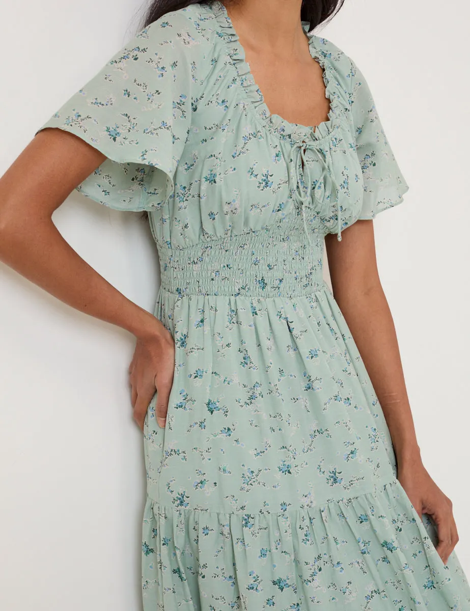 Green Ditsy Floral Caliope Midi Dress sold by Nobody's Child product image thumbnail 2