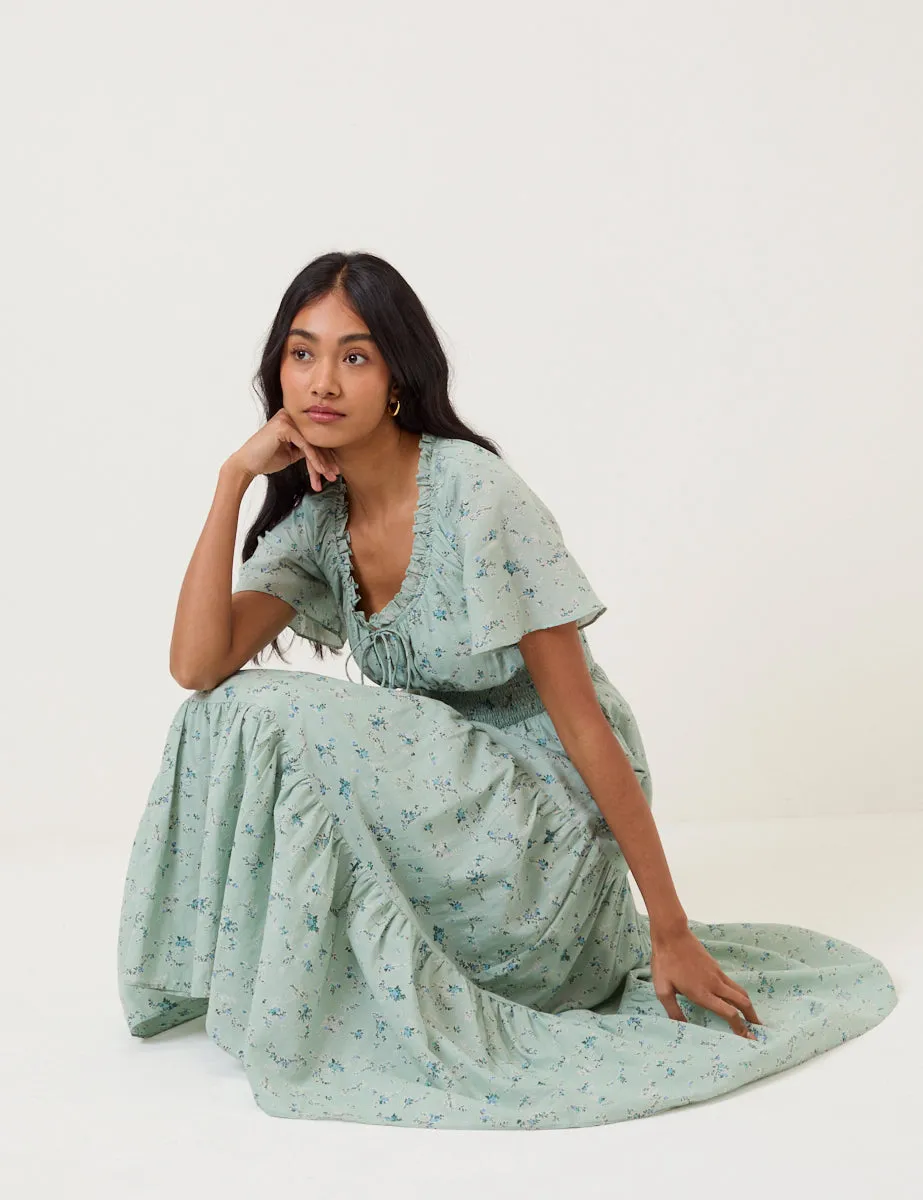 Green Ditsy Floral Caliope Midi Dress sold by Nobody's Child product image thumbnail 3