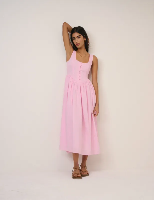 Pink Cora Midi Dress sold by Nobody's Child