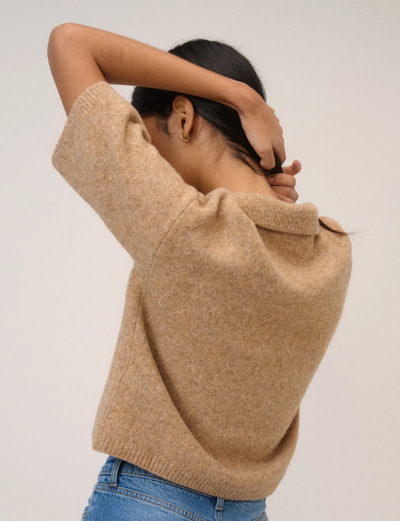 Brown Open Collar Polo Knitted T-Shirt sold by Nobody's Child product image thumbnail 5