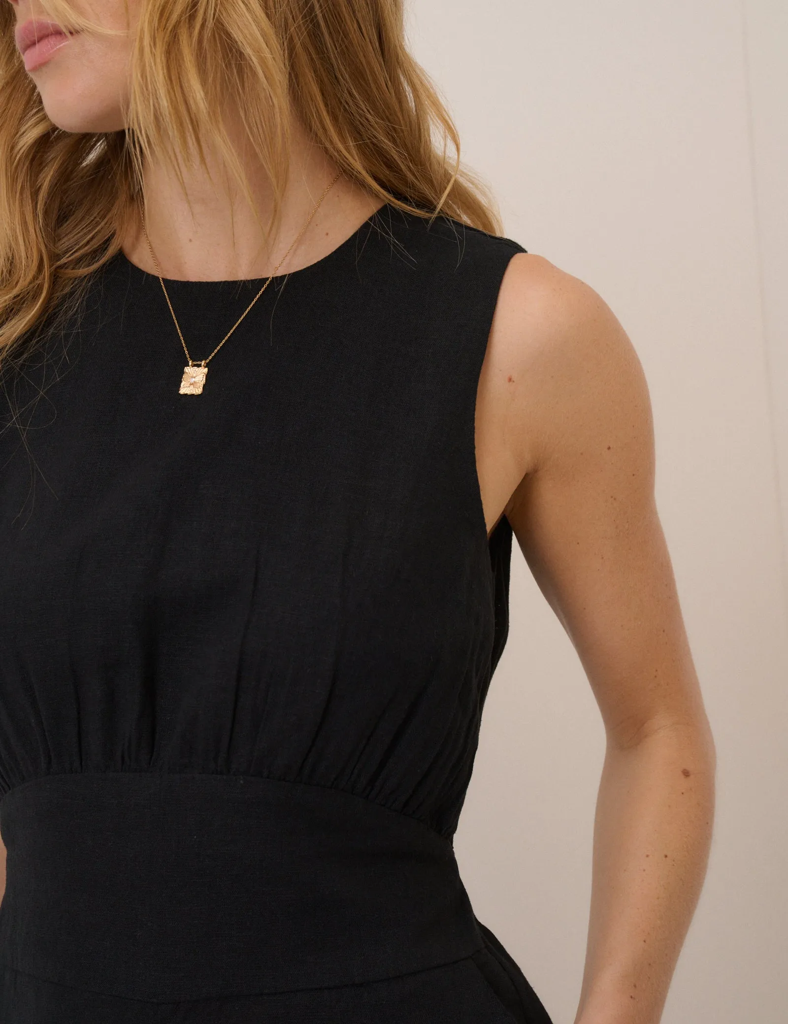 Black Linen-Blend Playsuit sold by Nobody's Child product image thumbnail 4
