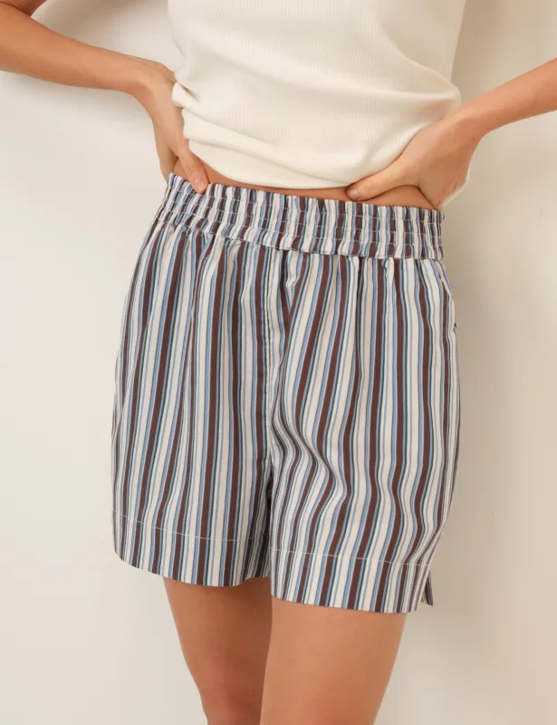 Blue And Brown Striped Shorts sold by Nobody's Child