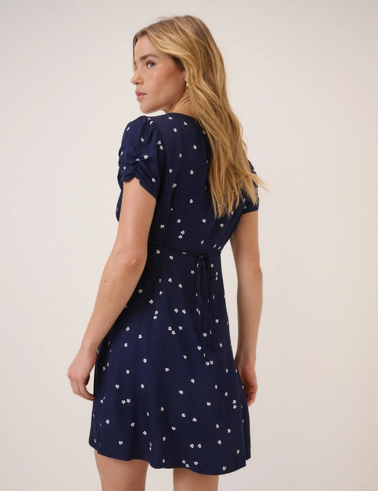 Navy Floral Dina Mini Dress sold by Nobody's Child product image thumbnail 5