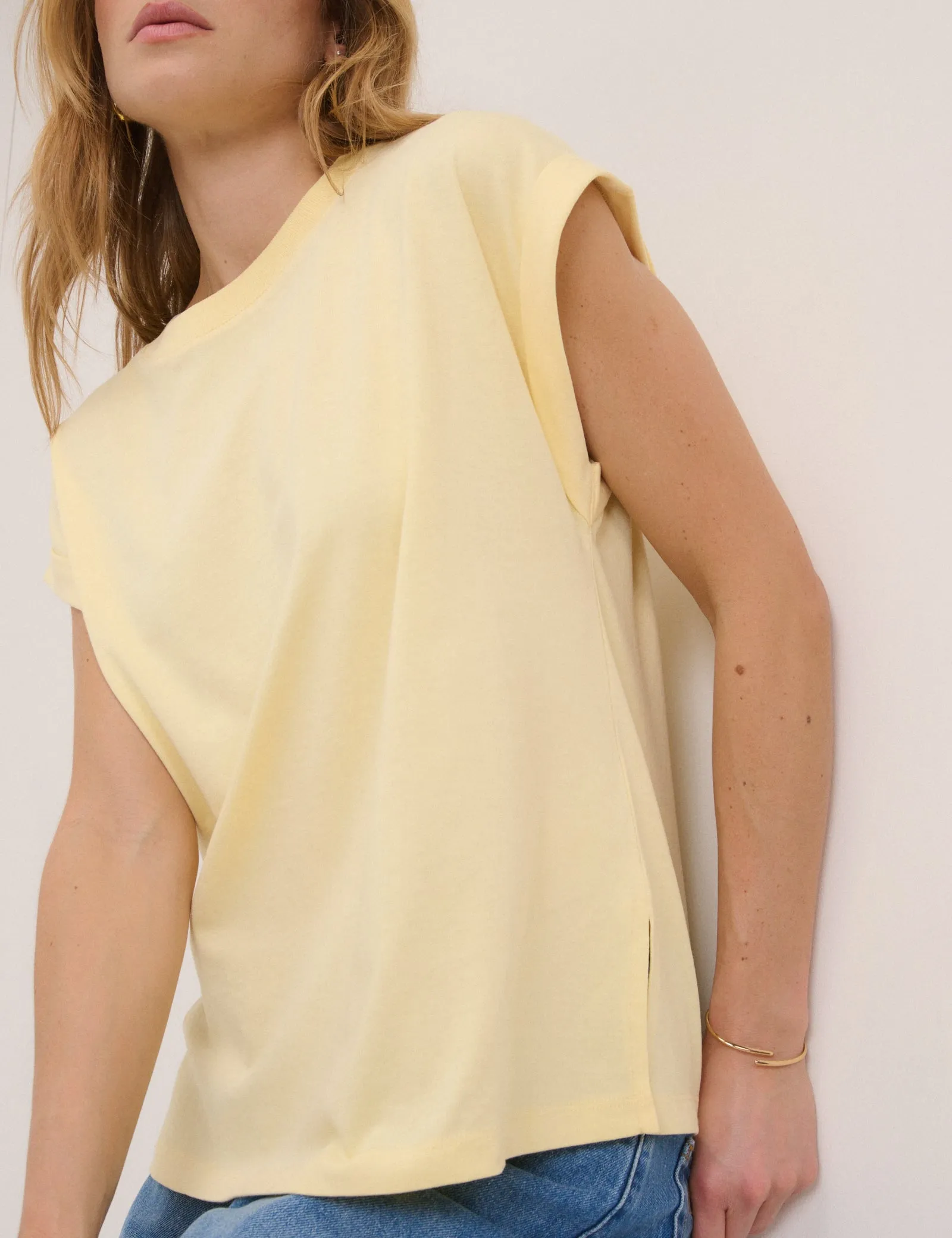 Yellow Cap Sleeve T-Shirt sold by Nobody's Child