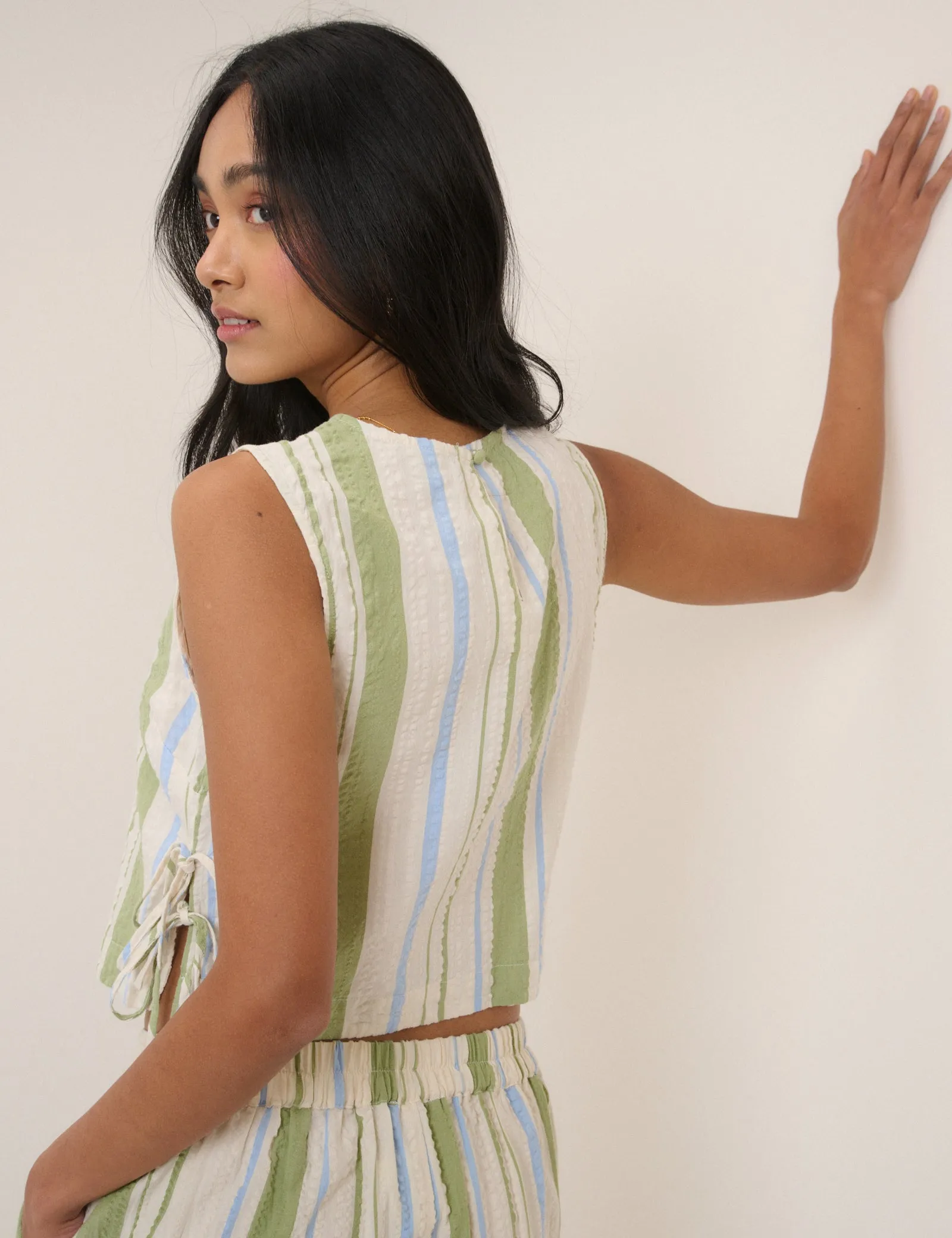 Green And Blue Striped Swing Top sold by Nobody's Child product image thumbnail 5