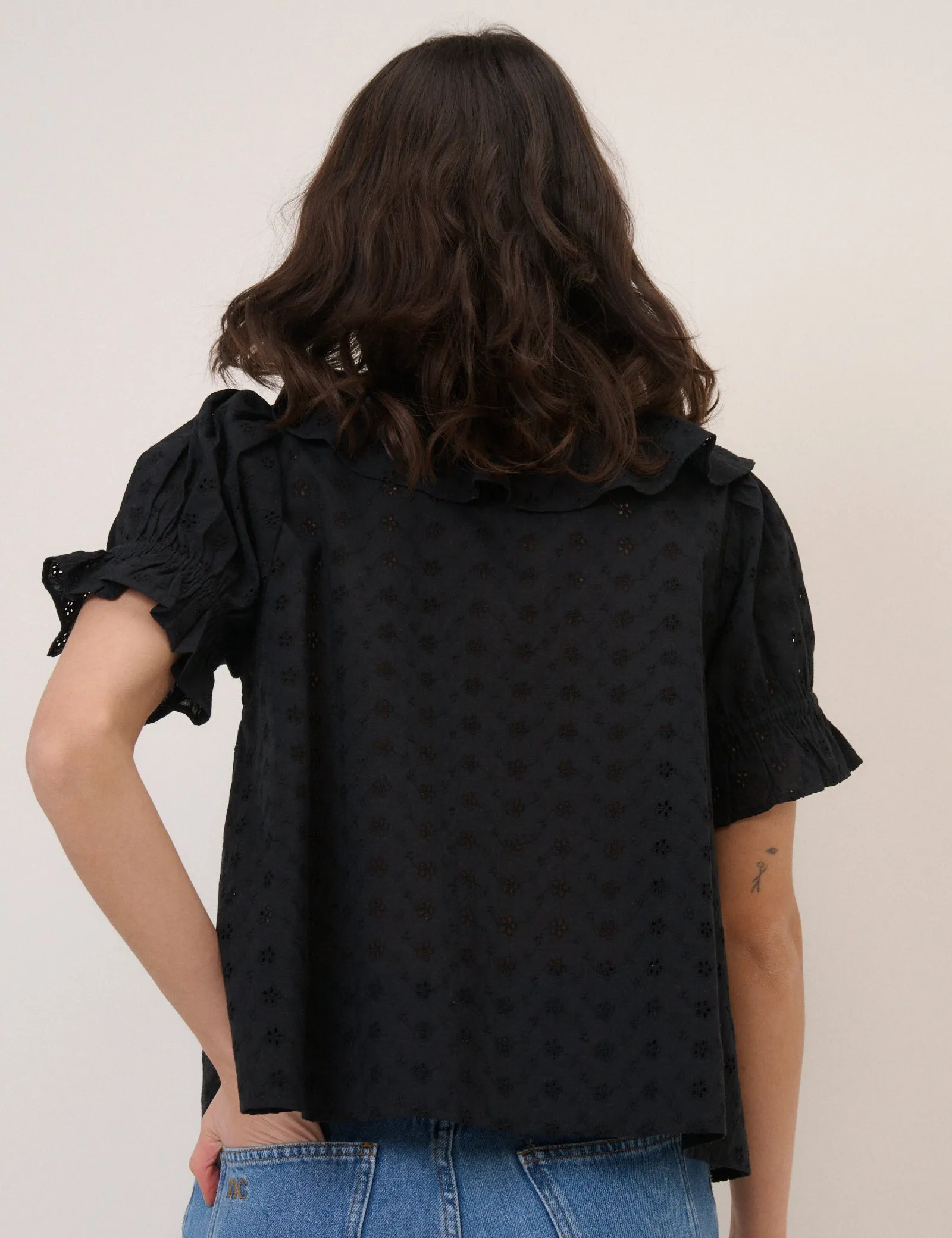 Black V-Neck Whitney Blouse sold by Nobody's Child product image thumbnail 5