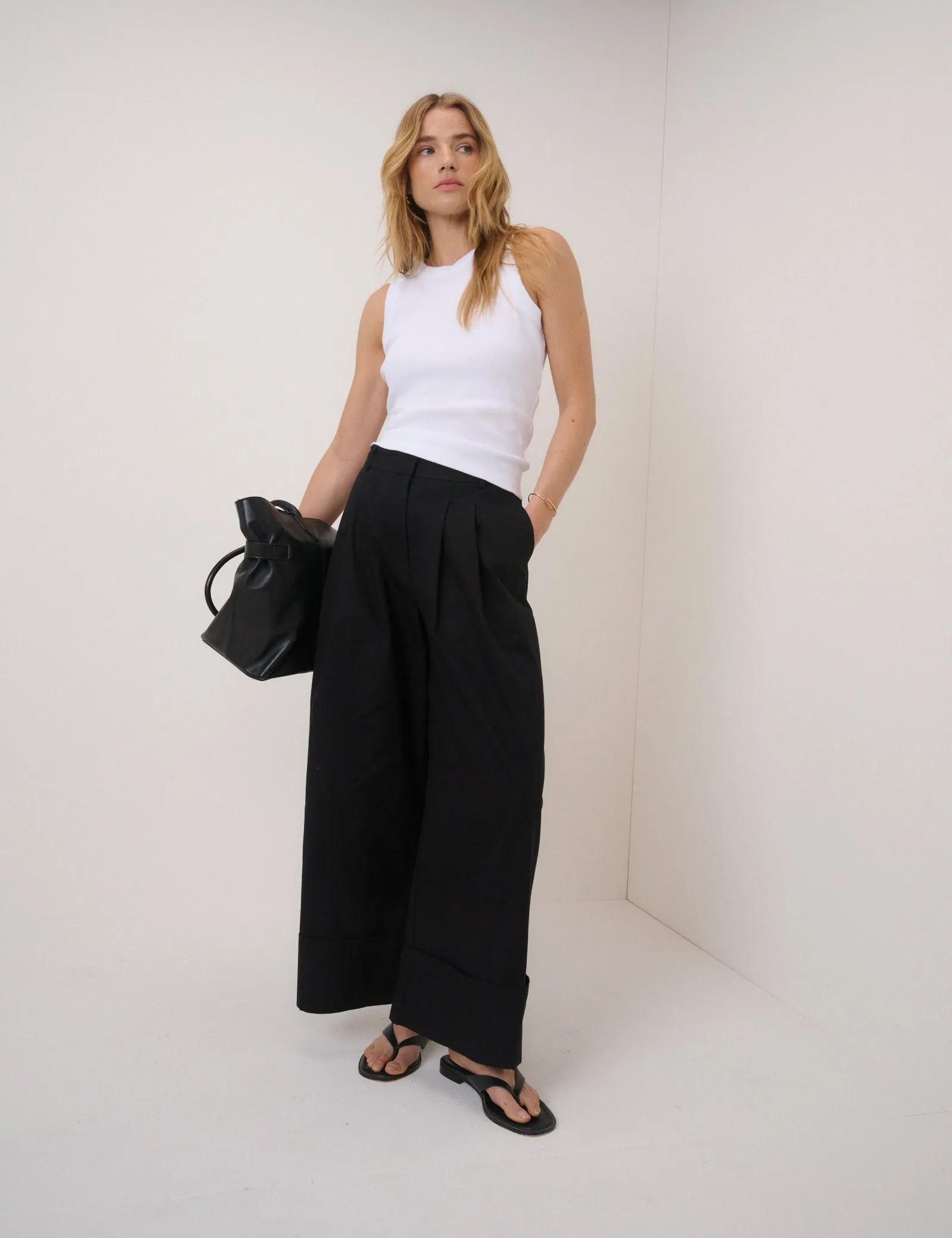 White Ribbed Racer Vest sold by Nobody's Child product image thumbnail 3