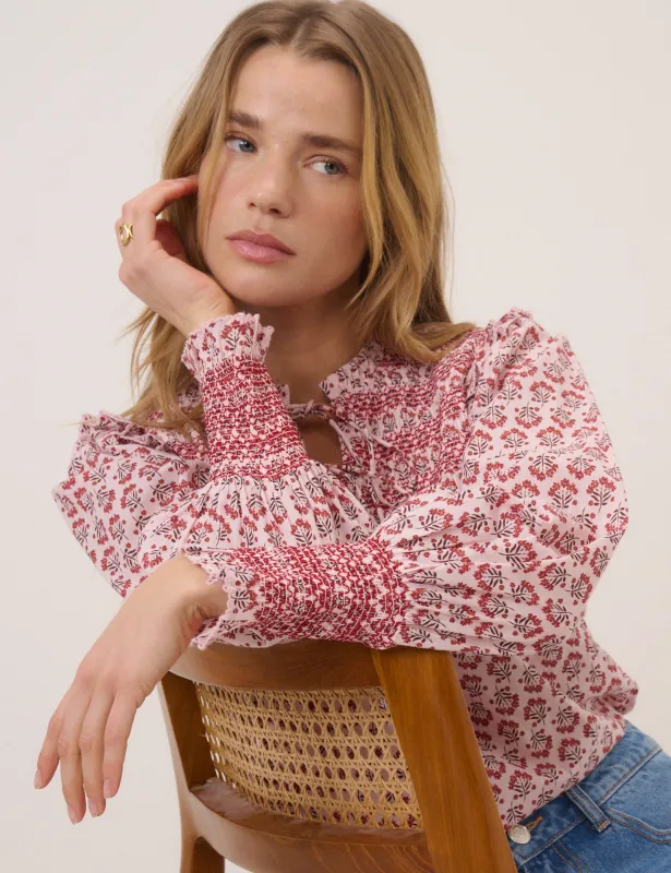 Pink Shirred Blouse sold by Nobody's Child