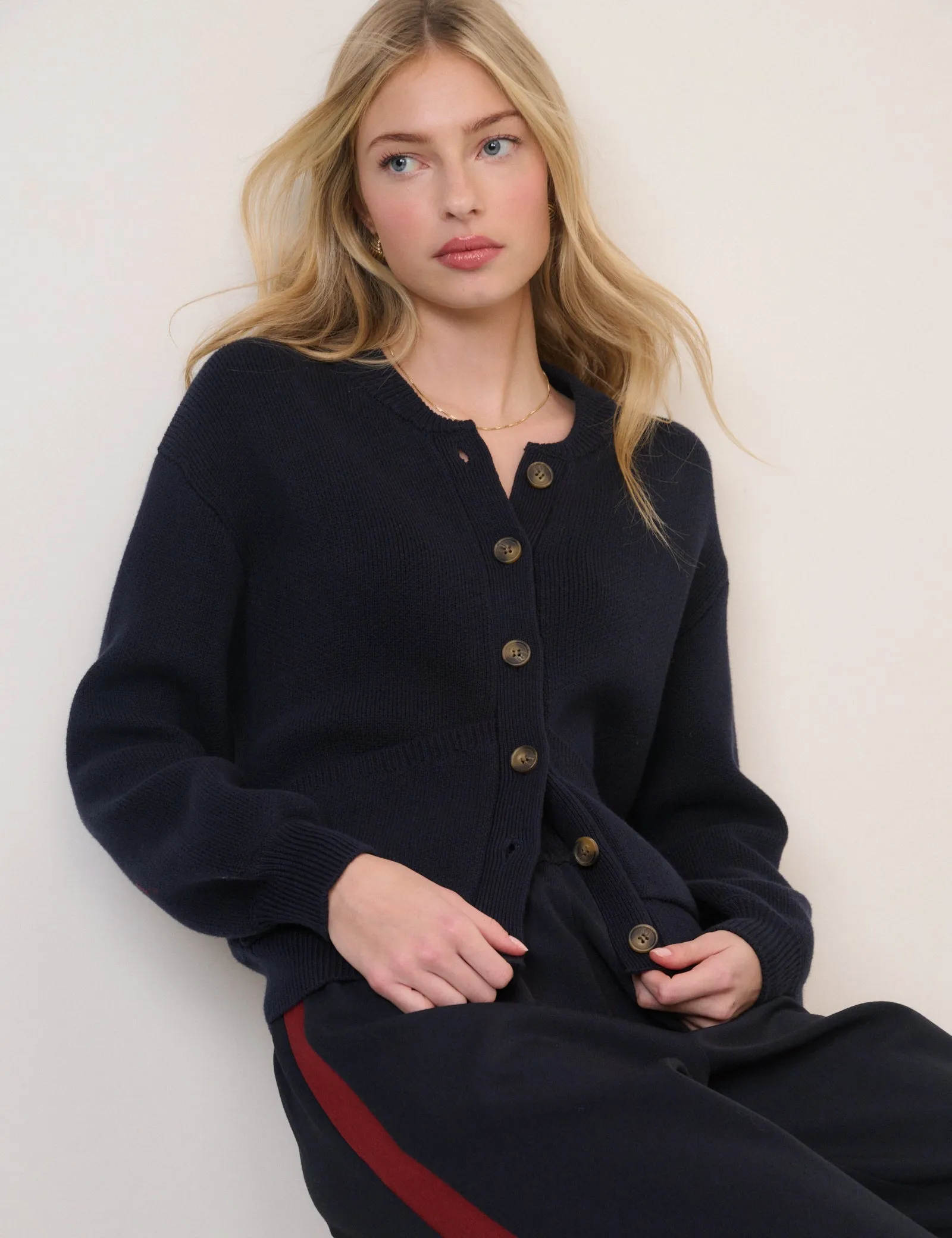 Navy Stitch Bomber Cardigan sold by Nobody's Child product image thumbnail 3