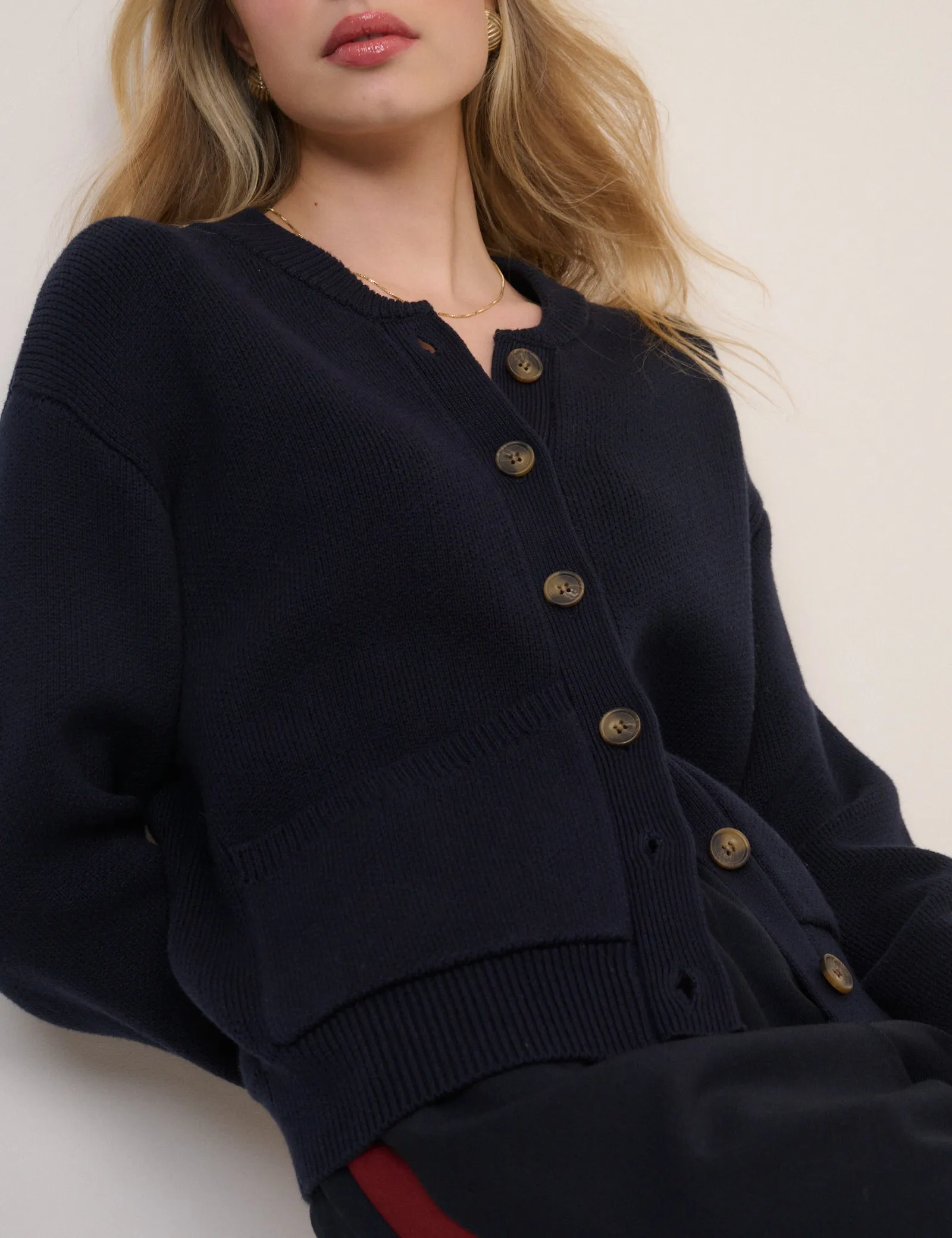 Navy Stitch Bomber Cardigan sold by Nobody's Child product image thumbnail 4