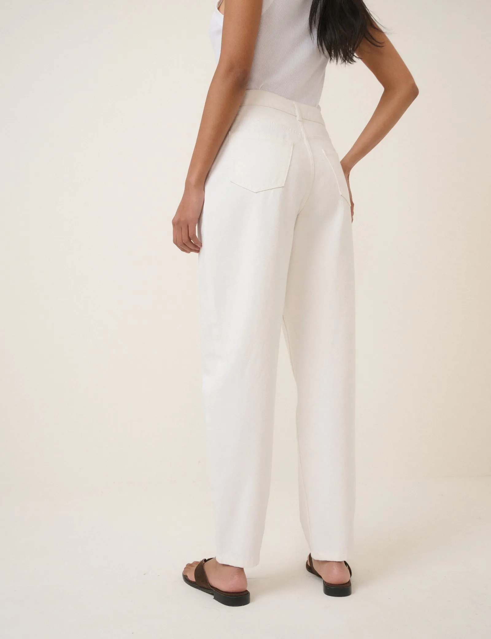 White Putney Barrel Leg Jeans sold by Nobody's Child product image thumbnail 5