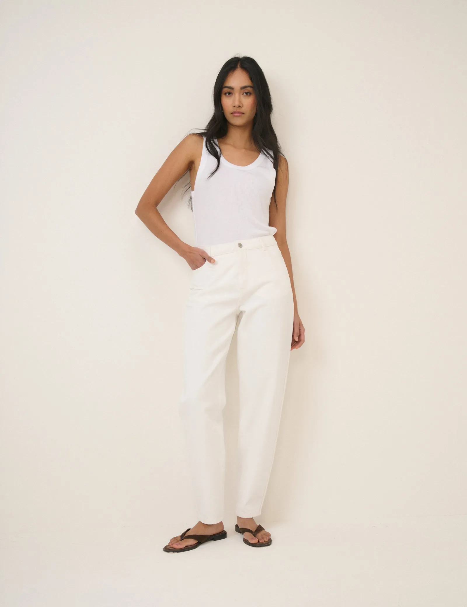 White Putney Barrel Leg Jeans sold by Nobody's Child product image thumbnail 3