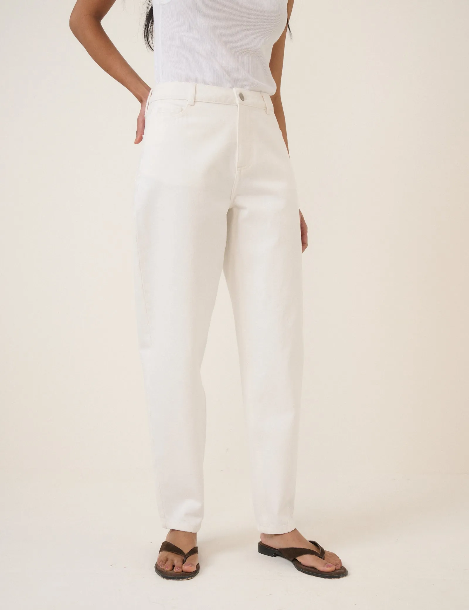 White Putney Barrel Leg Jeans sold by Nobody's Child product image thumbnail 4