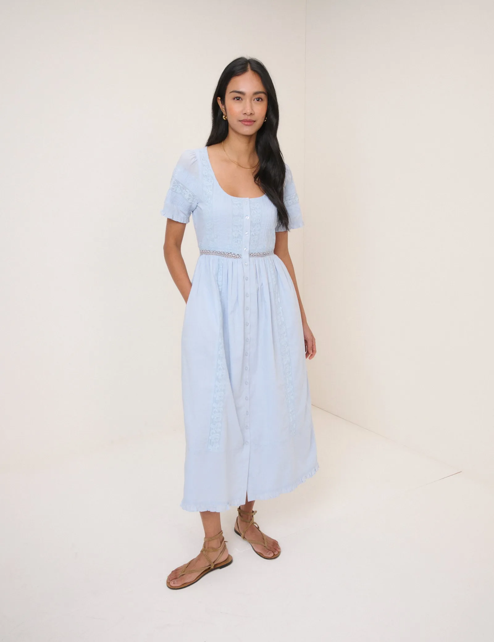 Light Blue Octavia Midi Dress sold by Nobody's Child product image thumbnail 4