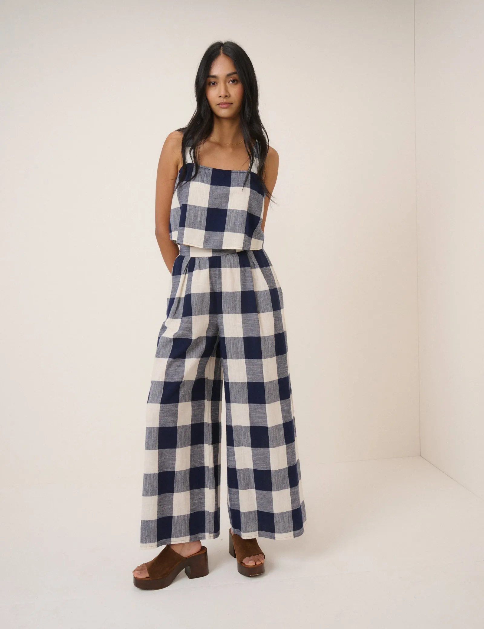 Navy Gingham Swing Top sold by Nobody's Child product image thumbnail 3