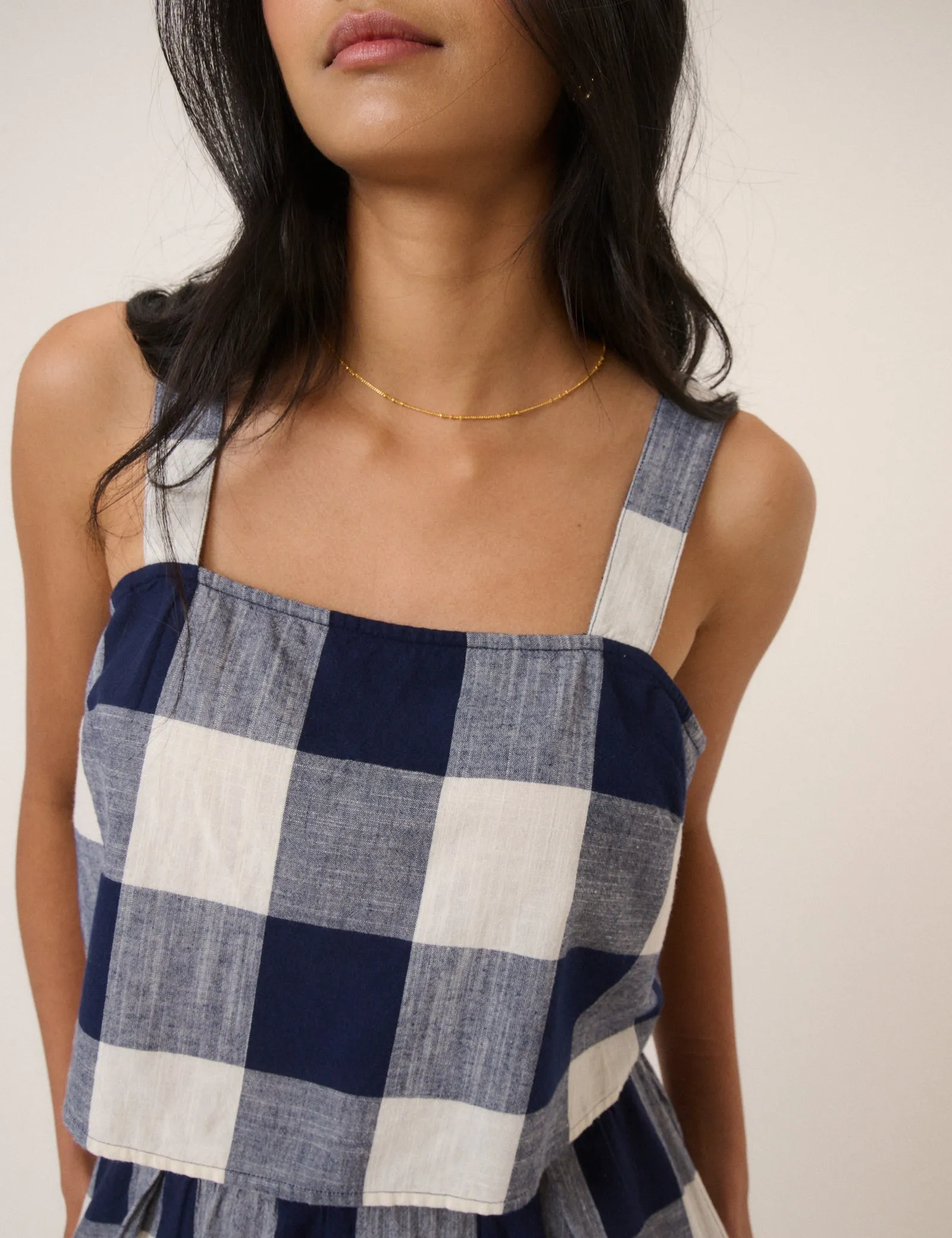 Navy Gingham Swing Top sold by Nobody's Child