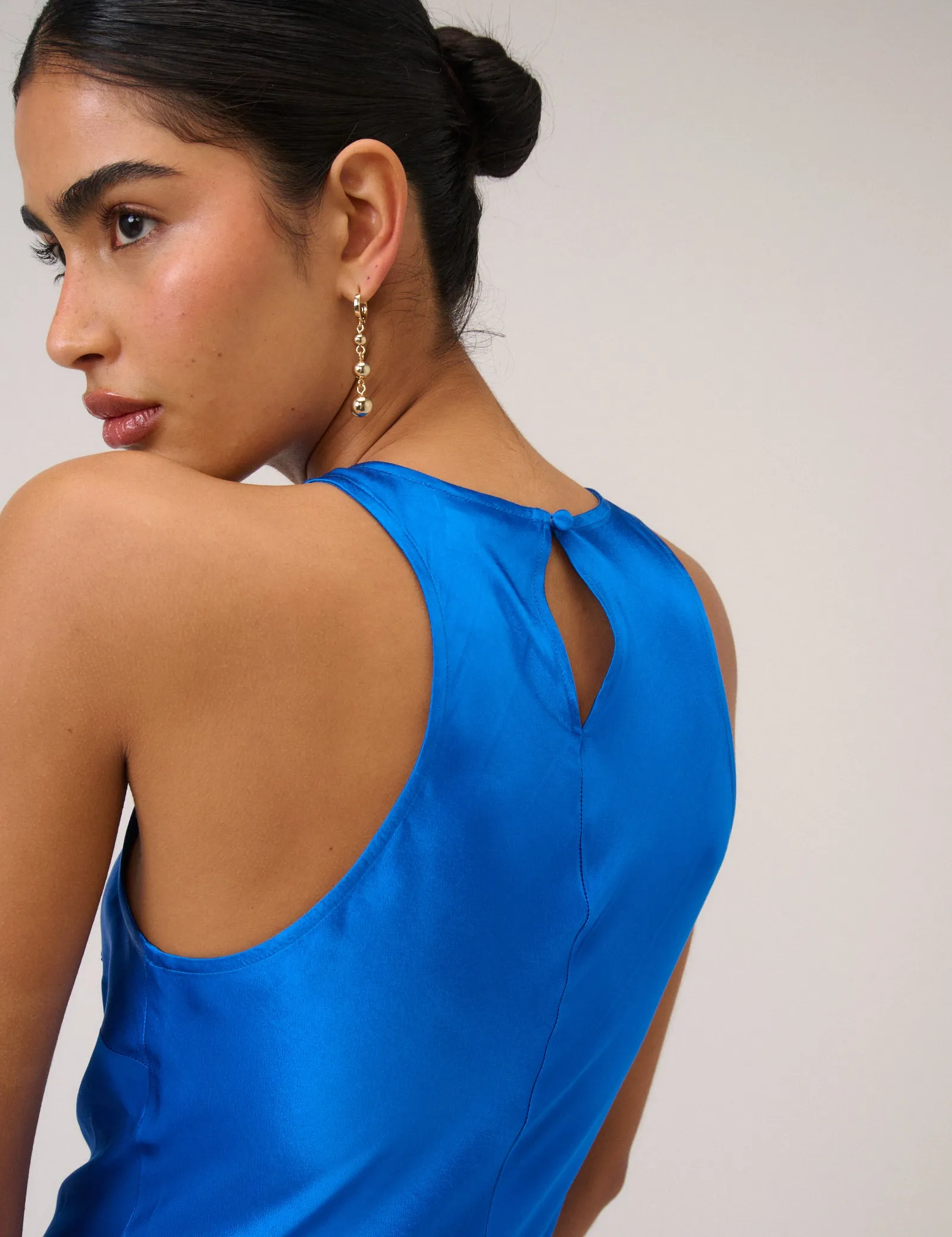 Electric Blue Satin Zahara Midi Dress sold by Nobody's Child product image thumbnail 2