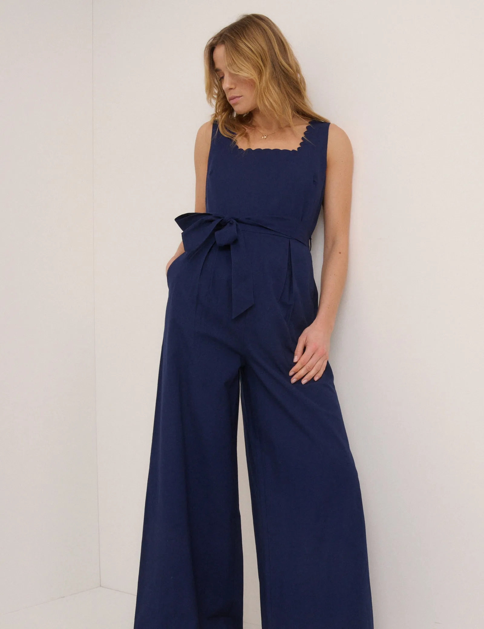 Navy Square Neck Jumpsuit sold by Nobody's Child product image thumbnail 4