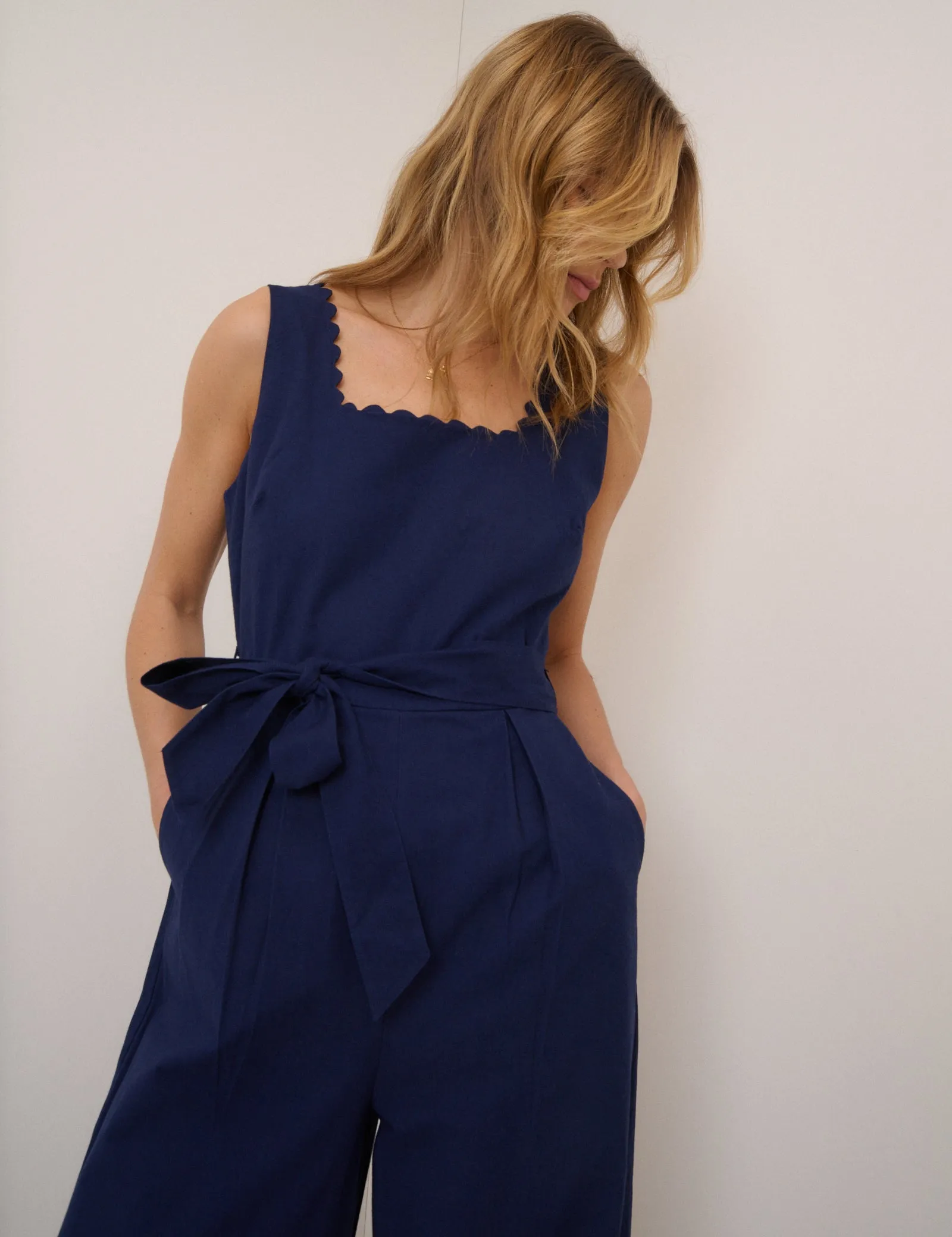 Navy Square Neck Jumpsuit sold by Nobody's Child product image thumbnail 3