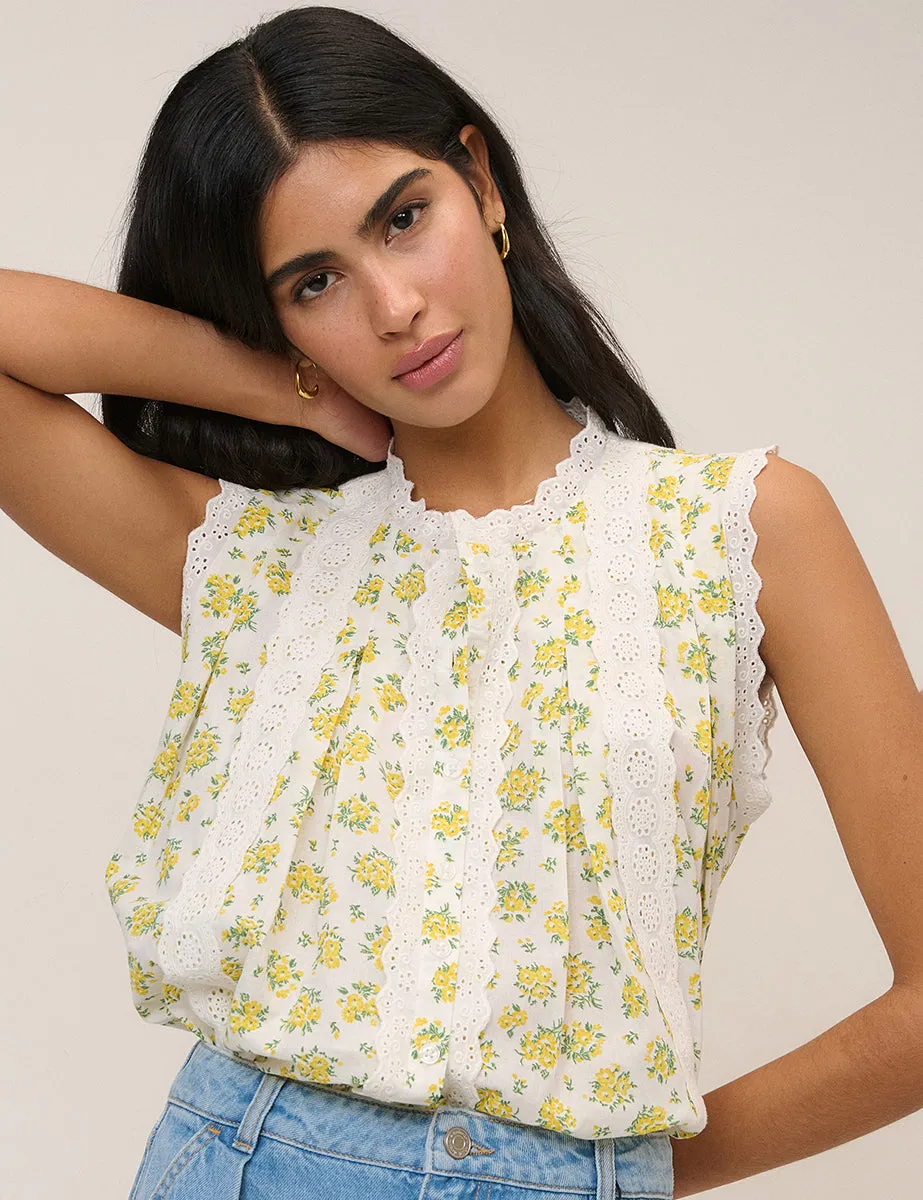White Floral Blouse sold by Nobody's Child product image thumbnail 4