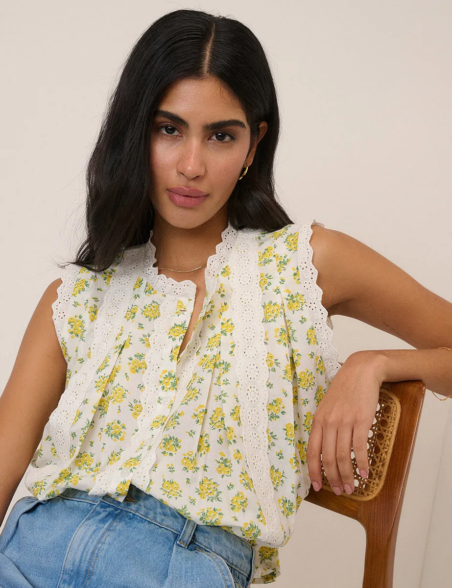 White Floral Blouse sold by Nobody's Child product image thumbnail 2