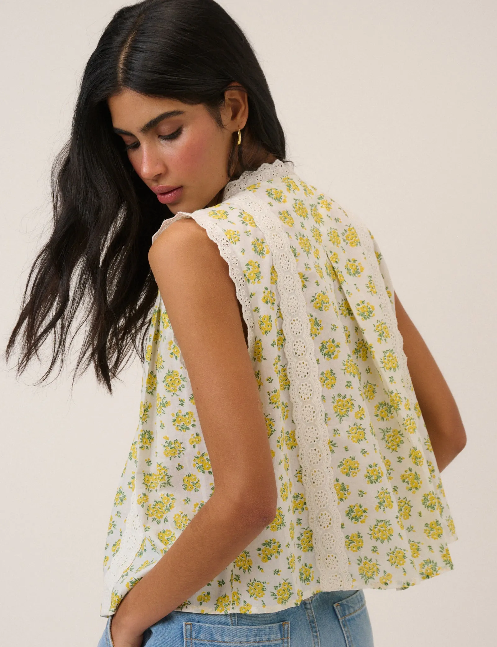 White Floral Blouse sold by Nobody's Child product image thumbnail 5