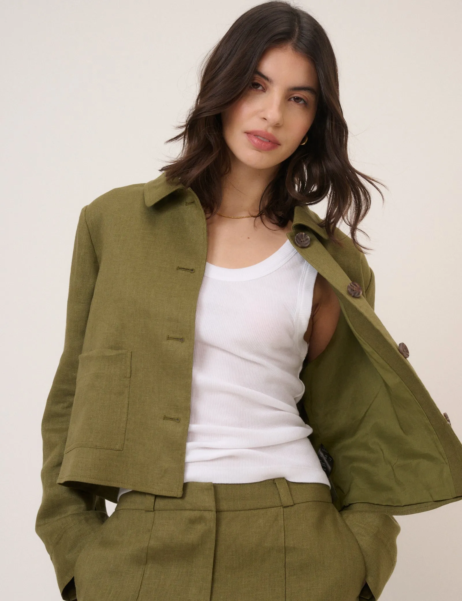 Khaki Pocket Front Jacket sold by Nobody's Child