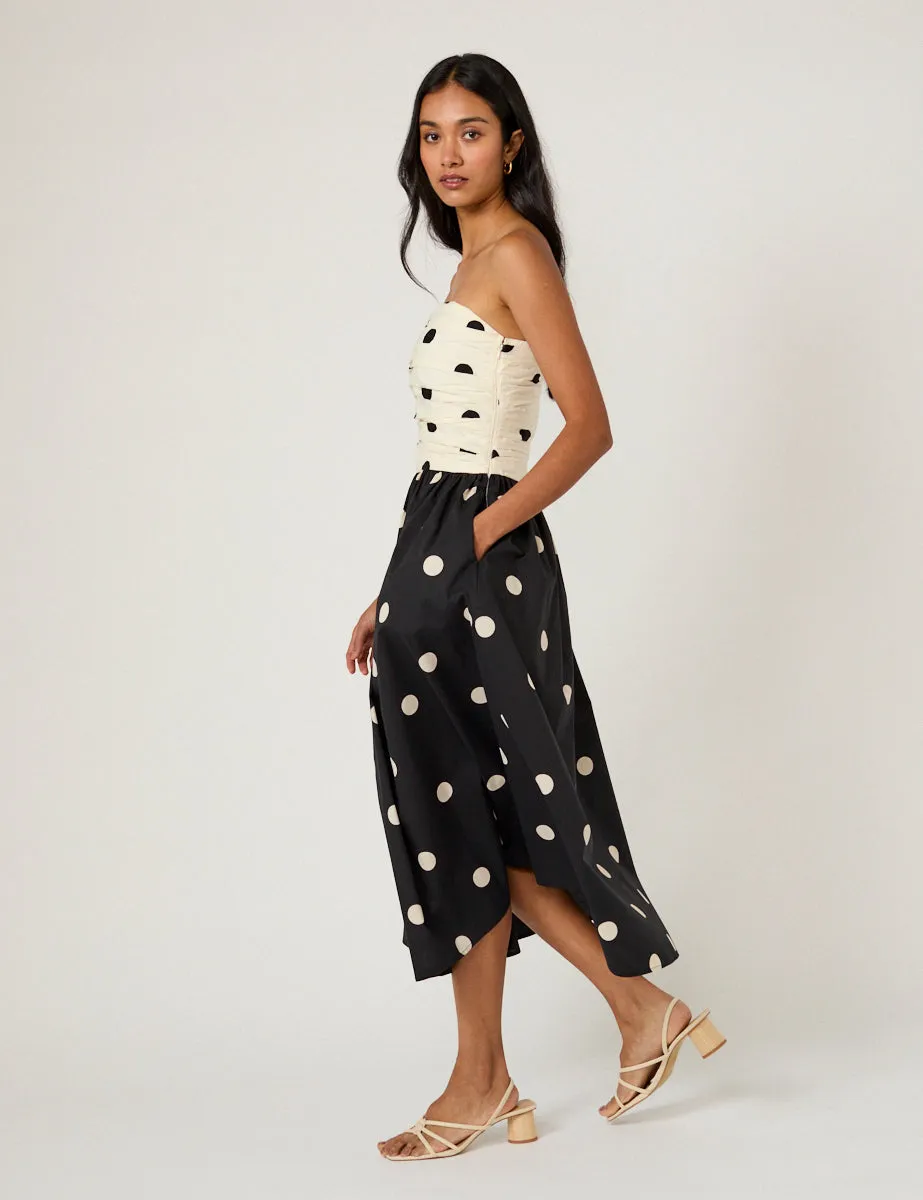 Monochrome Polka Dot Alice Midi Dress sold by Nobody's Child product image thumbnail 4