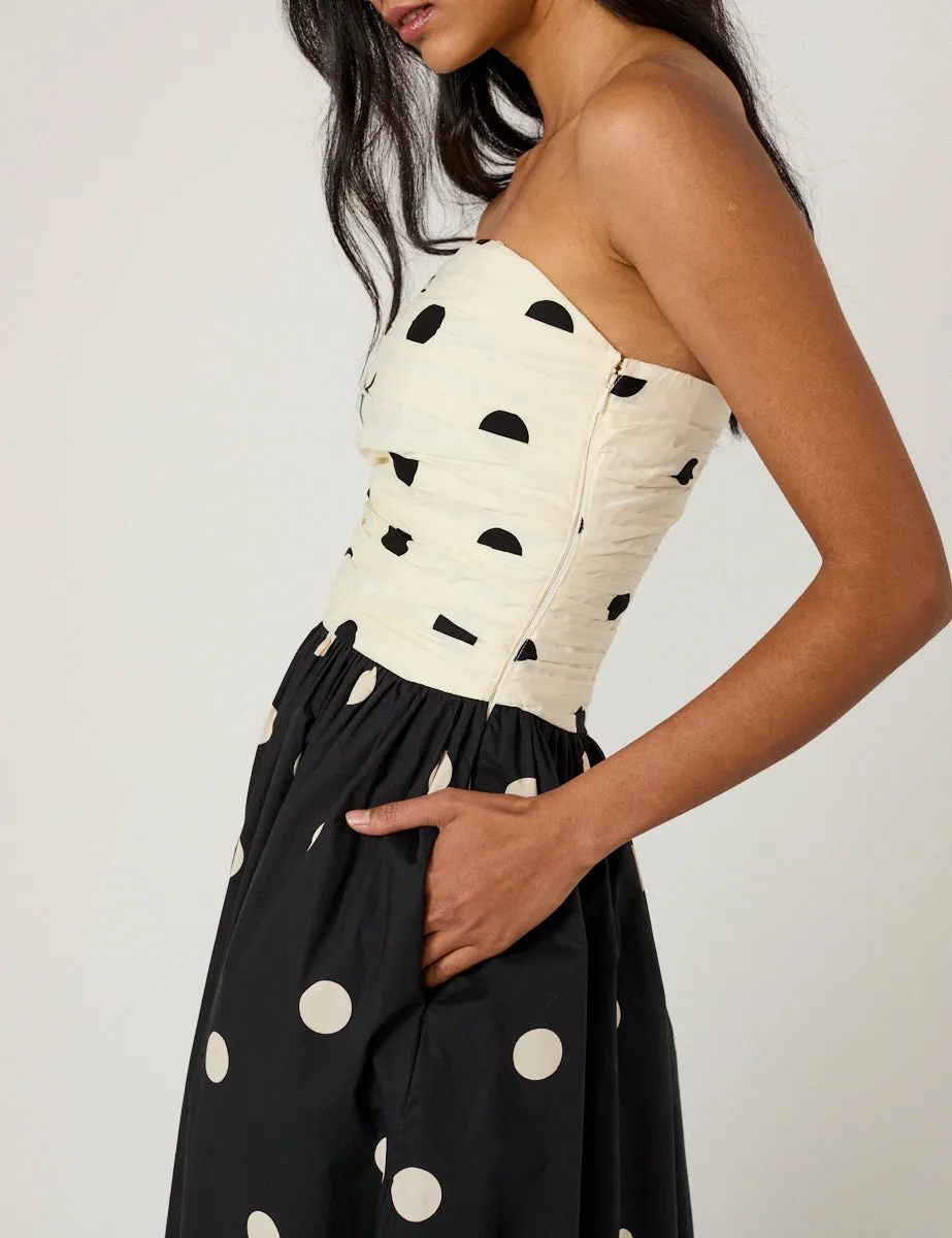 Monochrome Polka Dot Alice Midi Dress sold by Nobody's Child product image thumbnail 2