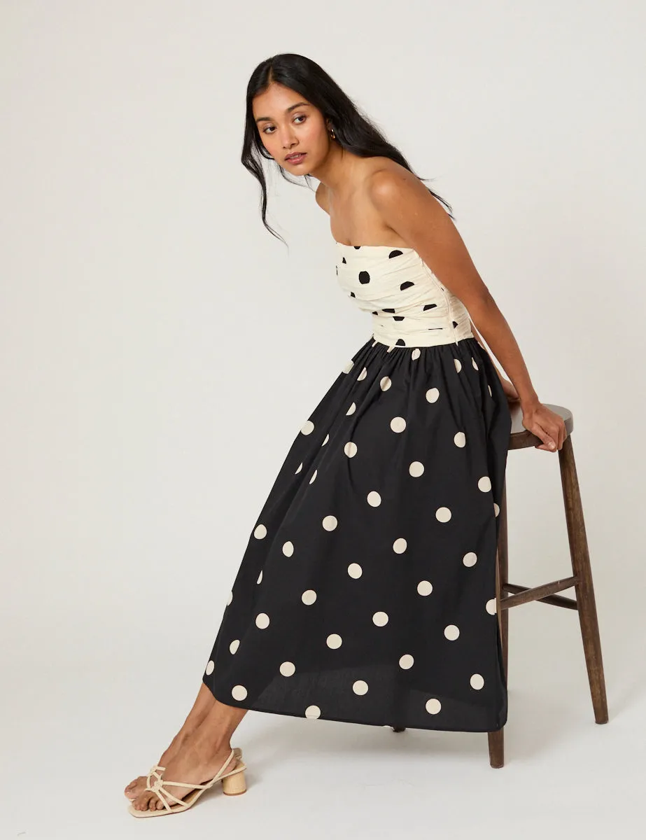 Monochrome Polka Dot Alice Midi Dress sold by Nobody's Child product image thumbnail 3