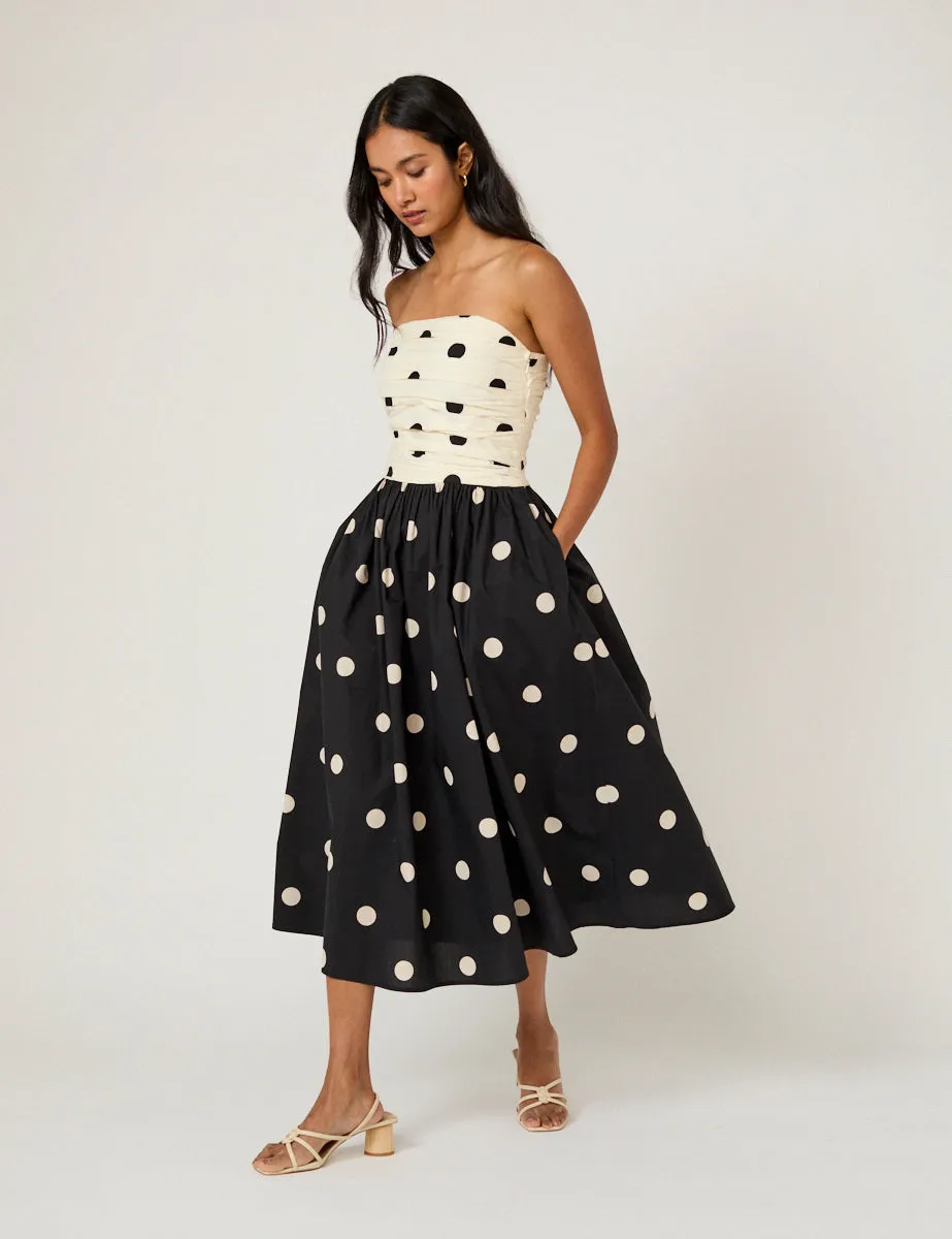 Monochrome Polka Dot Alice Midi Dress sold by Nobody's Child product image thumbnail 5