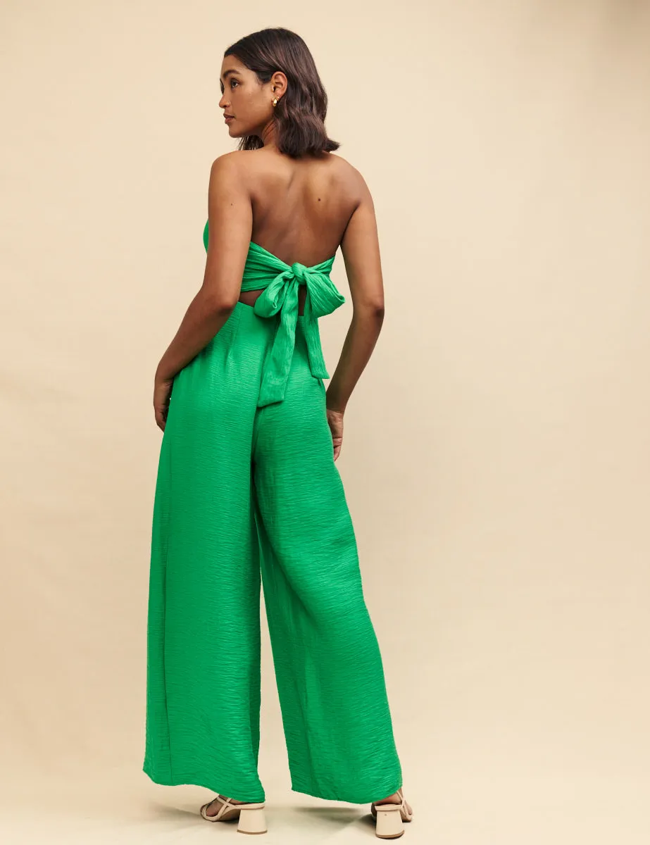 Green Linen-blend Rory Jumpsuit sold by Nobody's Child product image thumbnail 2