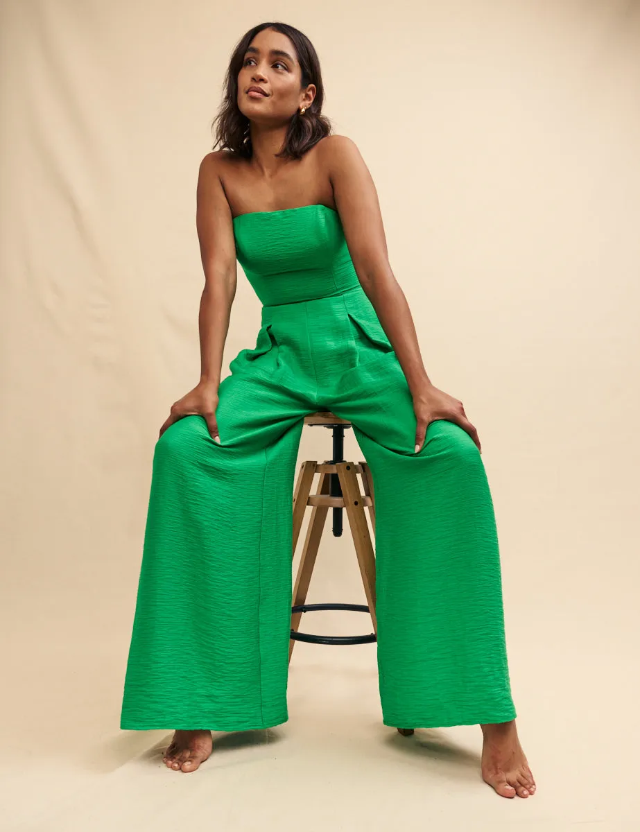 Green Linen-blend Rory Jumpsuit sold by Nobody's Child product image thumbnail 4