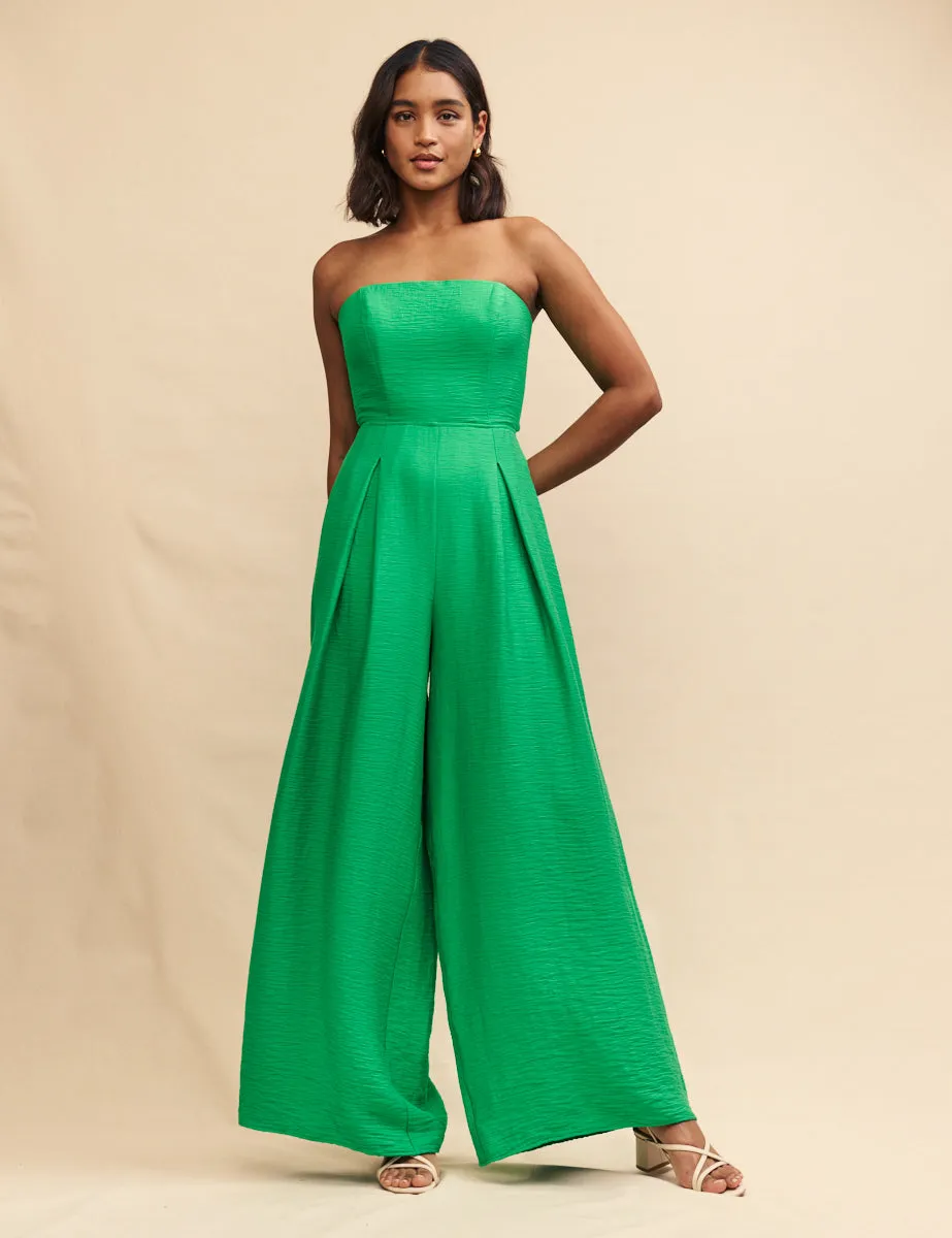 Green Linen-blend Rory Jumpsuit sold by Nobody's Child