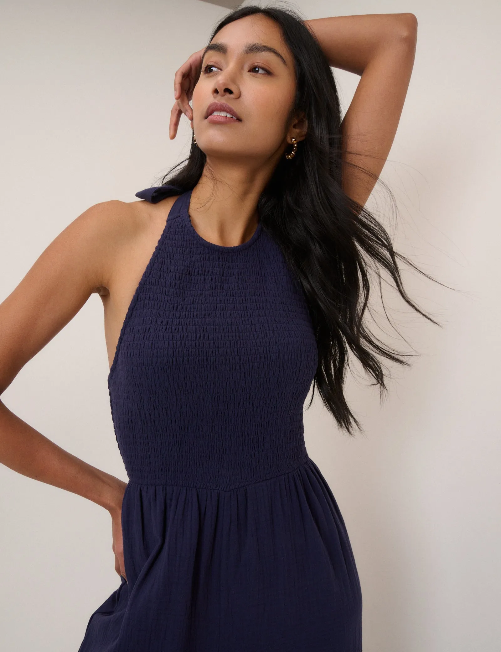 Navy Halter Neck Tizzy Jumpsuit sold by Nobody's Child product image thumbnail 2