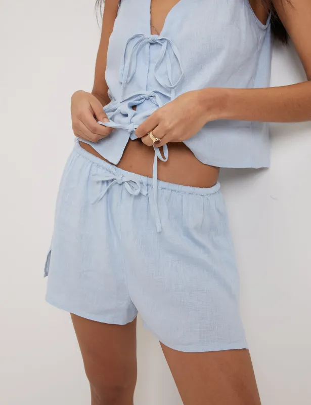 Light Blue Drawstring Shorts sold by Nobody's Child