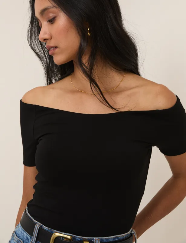 Black Bardot Top sold by Nobody's Child