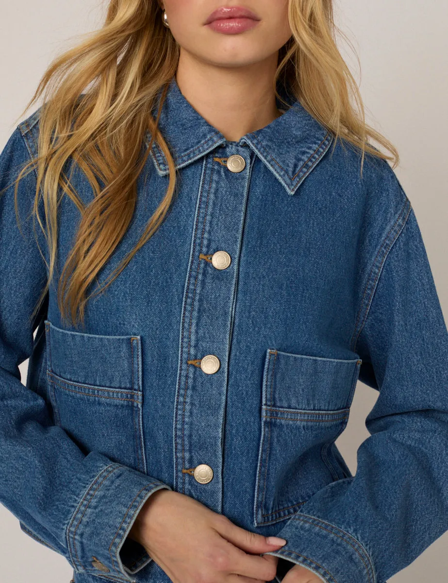 Blue Boxy Denim Jacket sold by Nobody's Child product image thumbnail 2