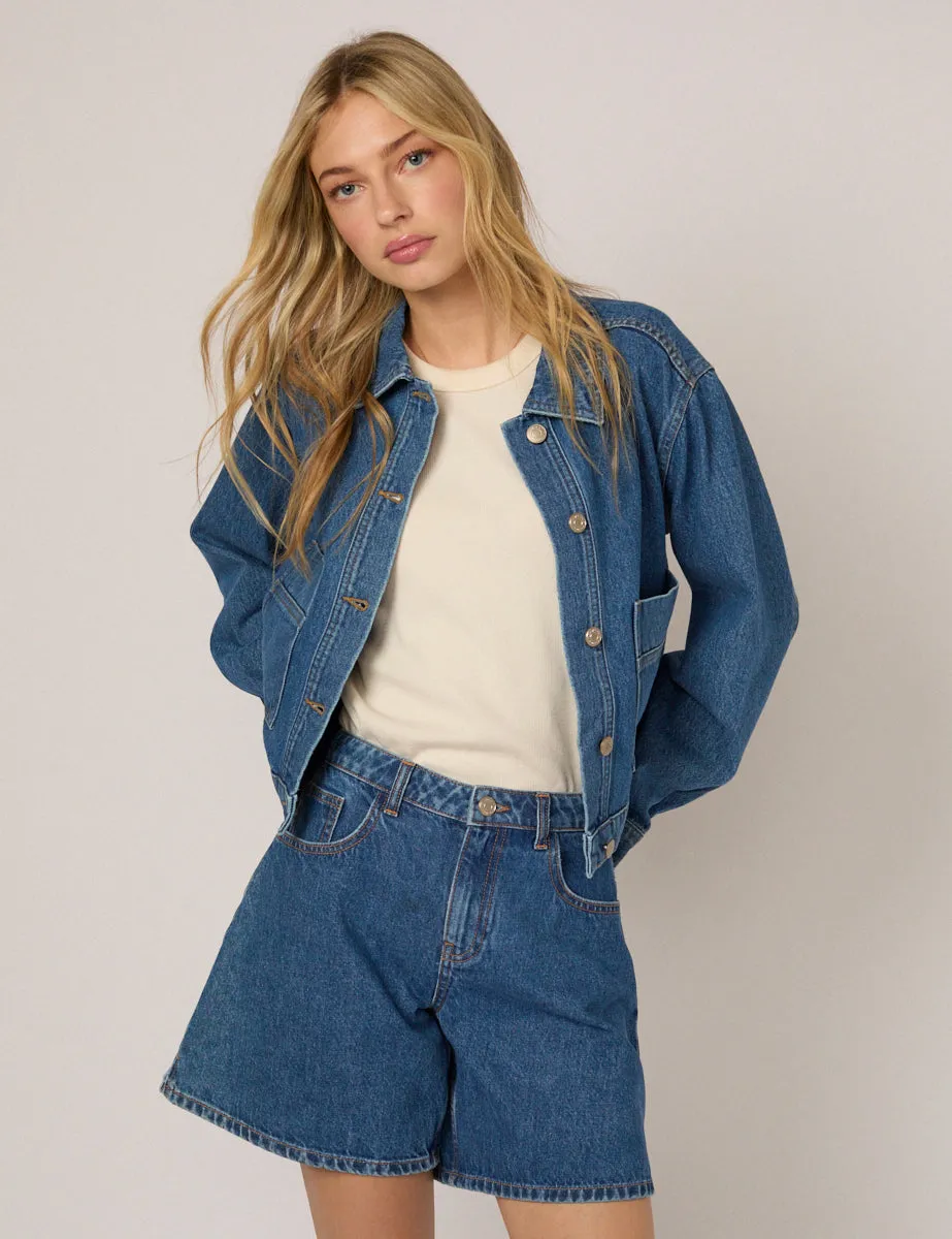 Blue Boxy Denim Jacket sold by Nobody's Child product image thumbnail 4