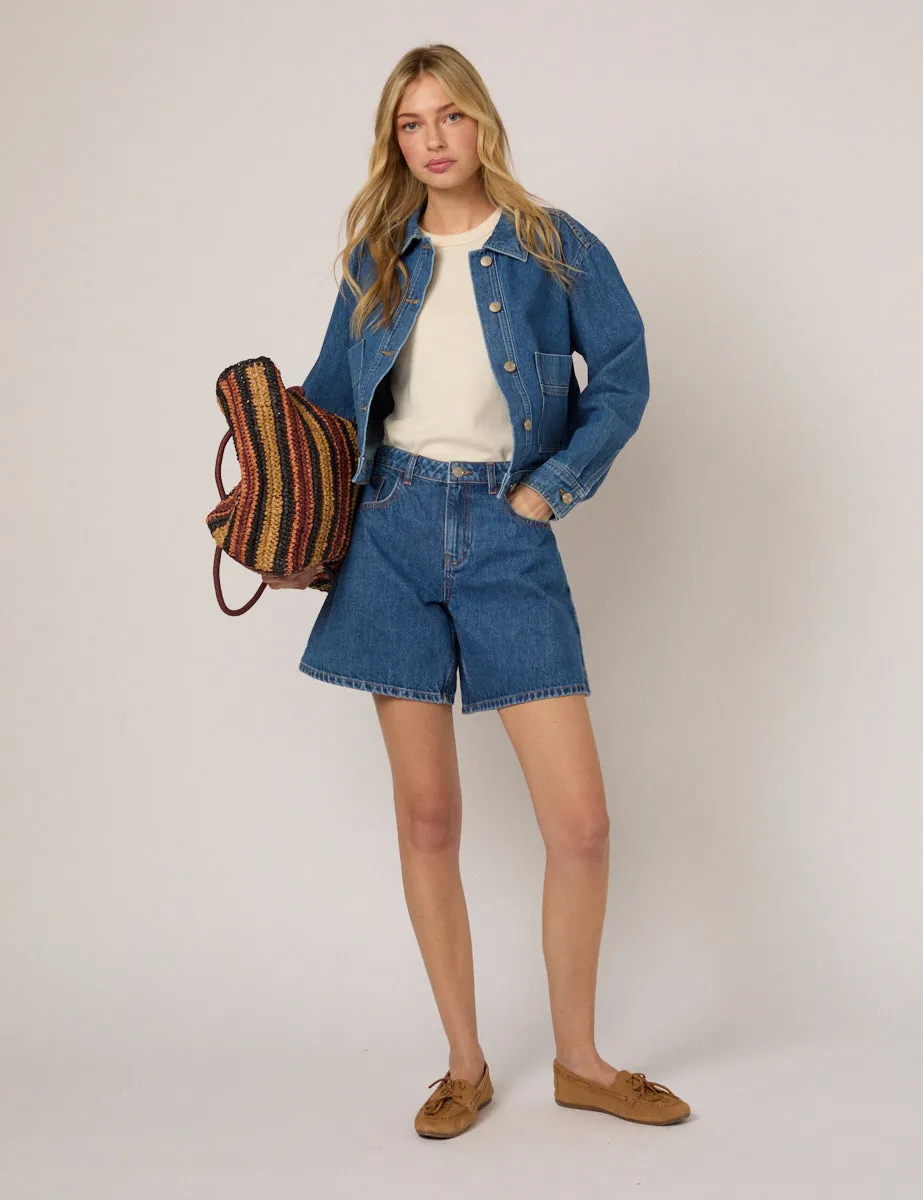 Blue Boxy Denim Jacket sold by Nobody's Child product image thumbnail 5