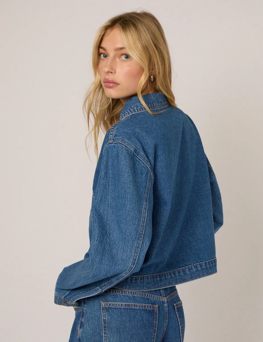 Blue Boxy Denim Jacket sold by Nobody's Child product image thumbnail 3