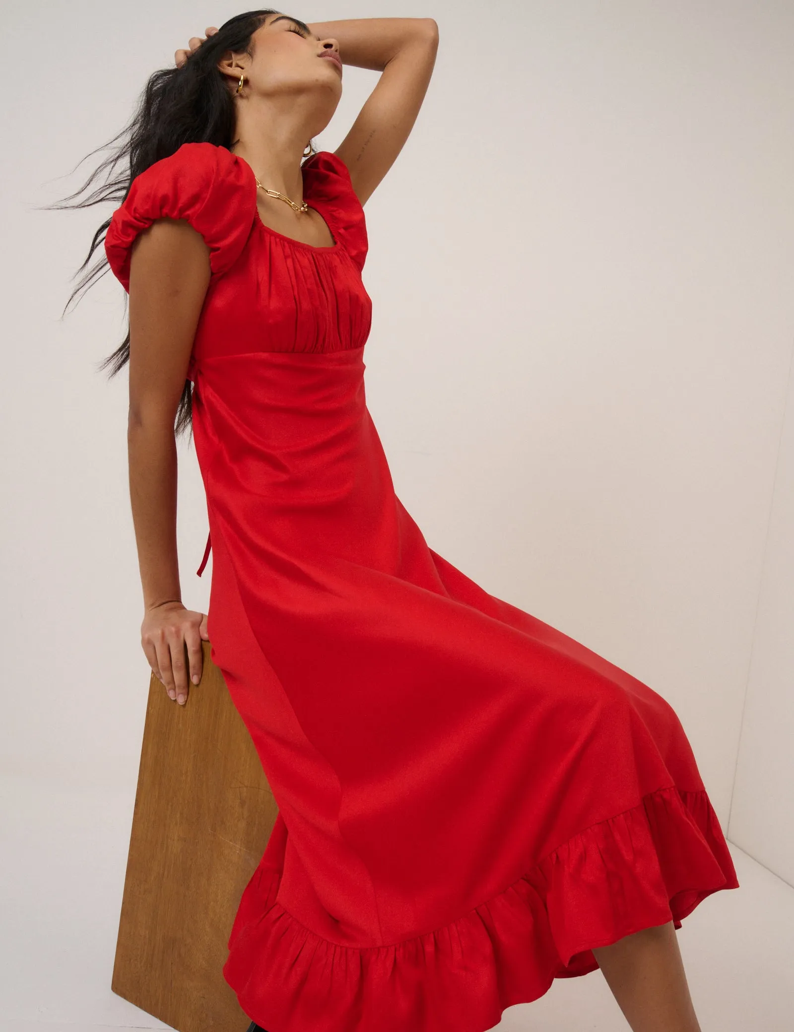 Red Jemima Midi Dress sold by Nobody's Child product image thumbnail 4