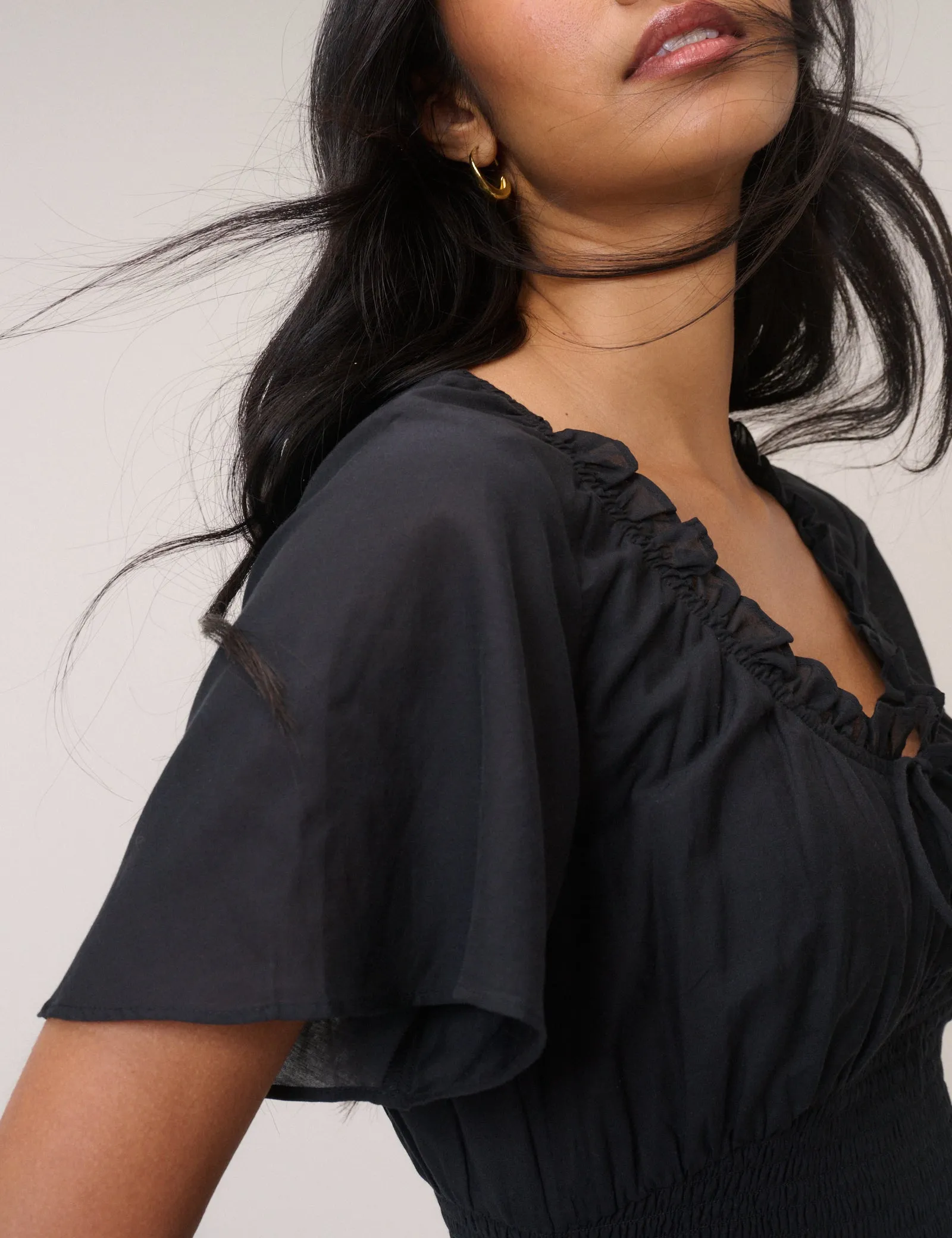 Black Tiered Caliope Midi Dress sold by Nobody's Child product image thumbnail 2