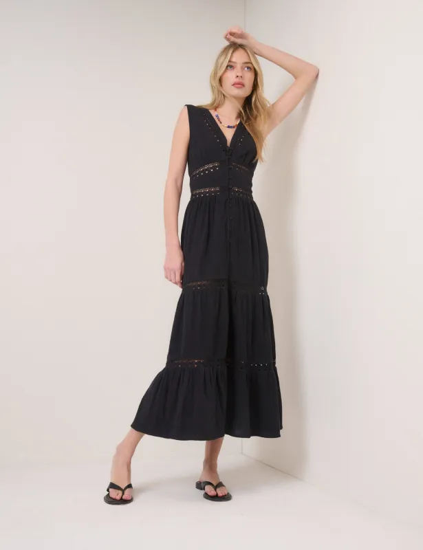 Black Wrena Midi Dress sold by Nobody's Child