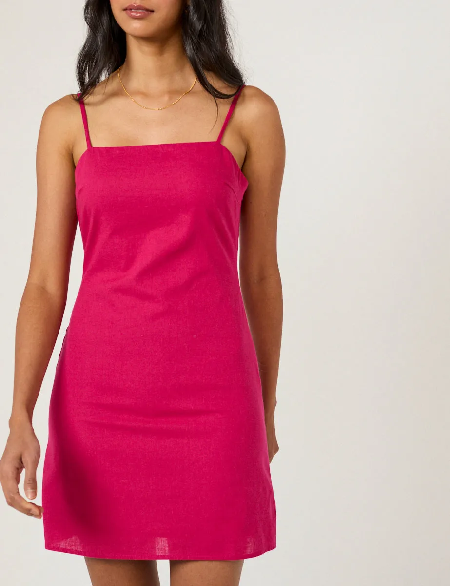 Bright Pink Palma Strappy Mini Dress sold by Nobody's Child product image thumbnail 2