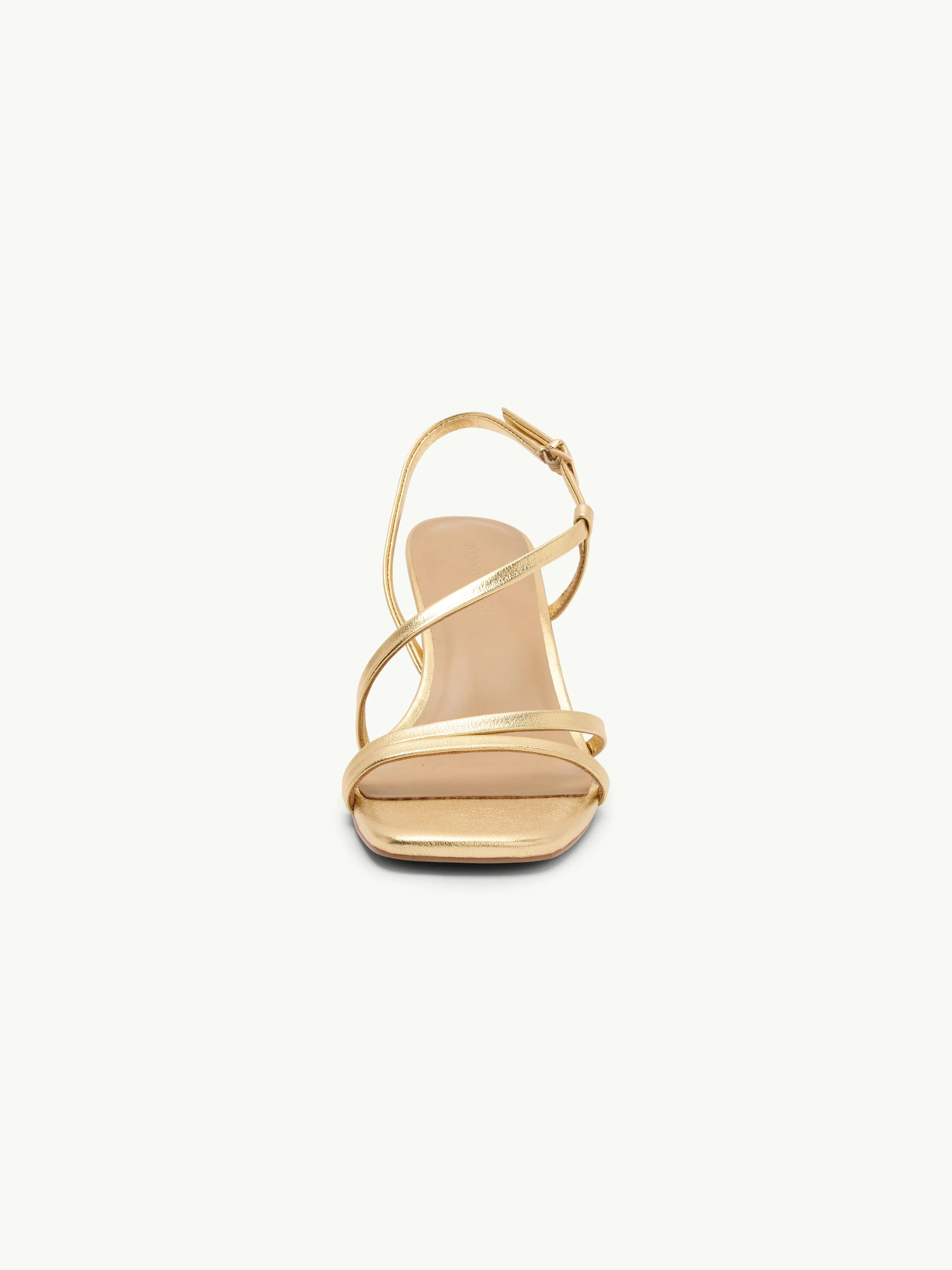 Gold Leather Strappy Kitten Heels sold by Nobody's Child product image thumbnail 3